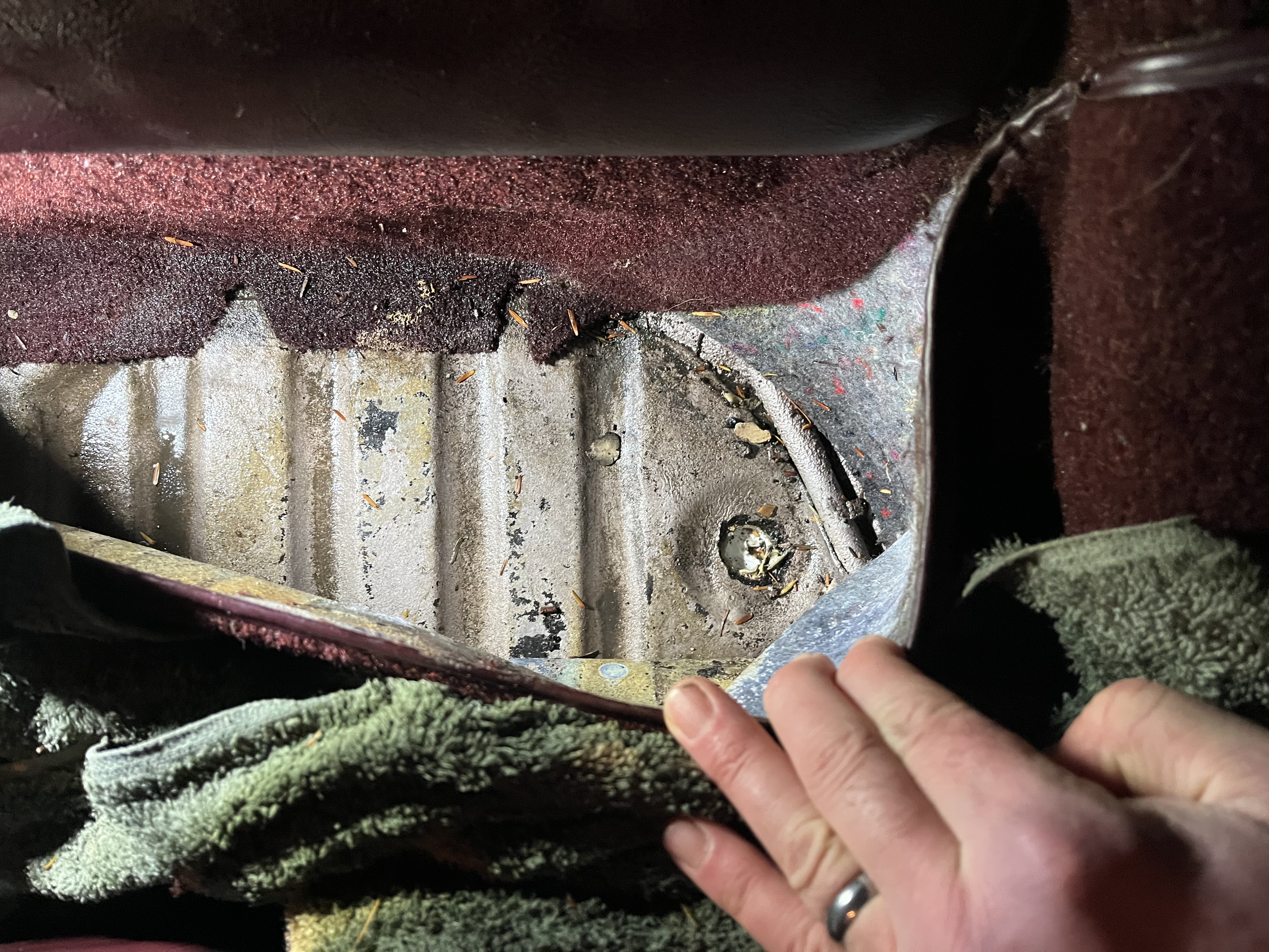 inside behind driver seat