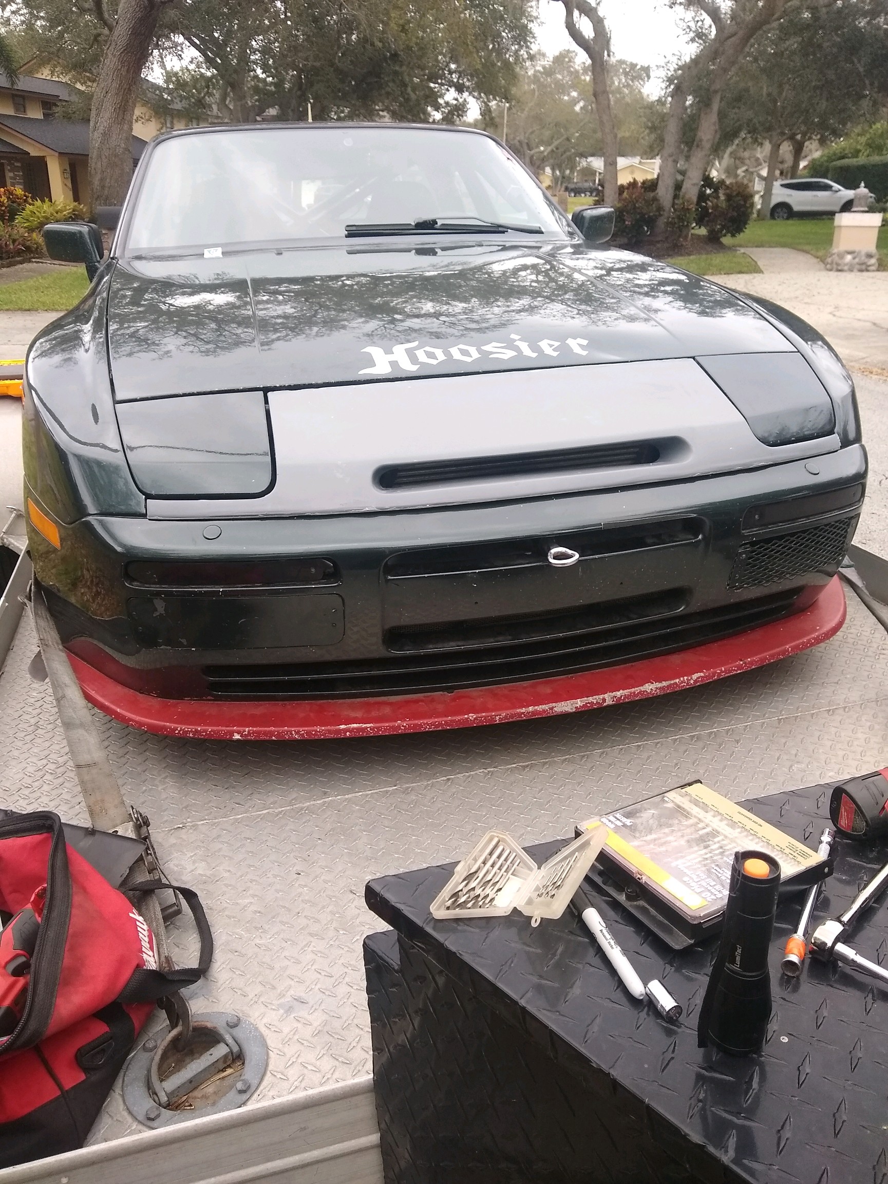 1989 944 Turbo on trailer on the way to Sebring