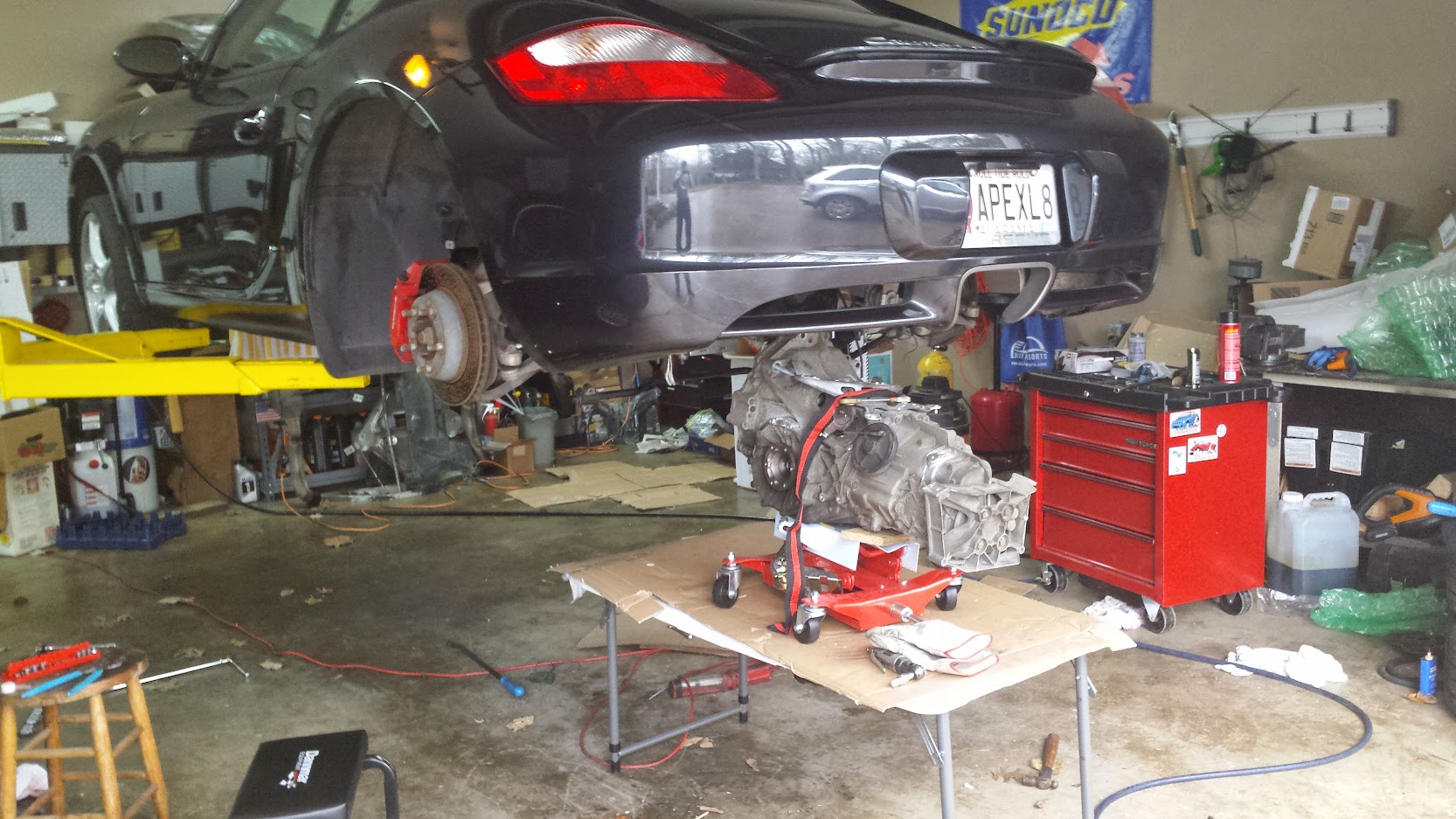 Garage w 987 on lift.jpg